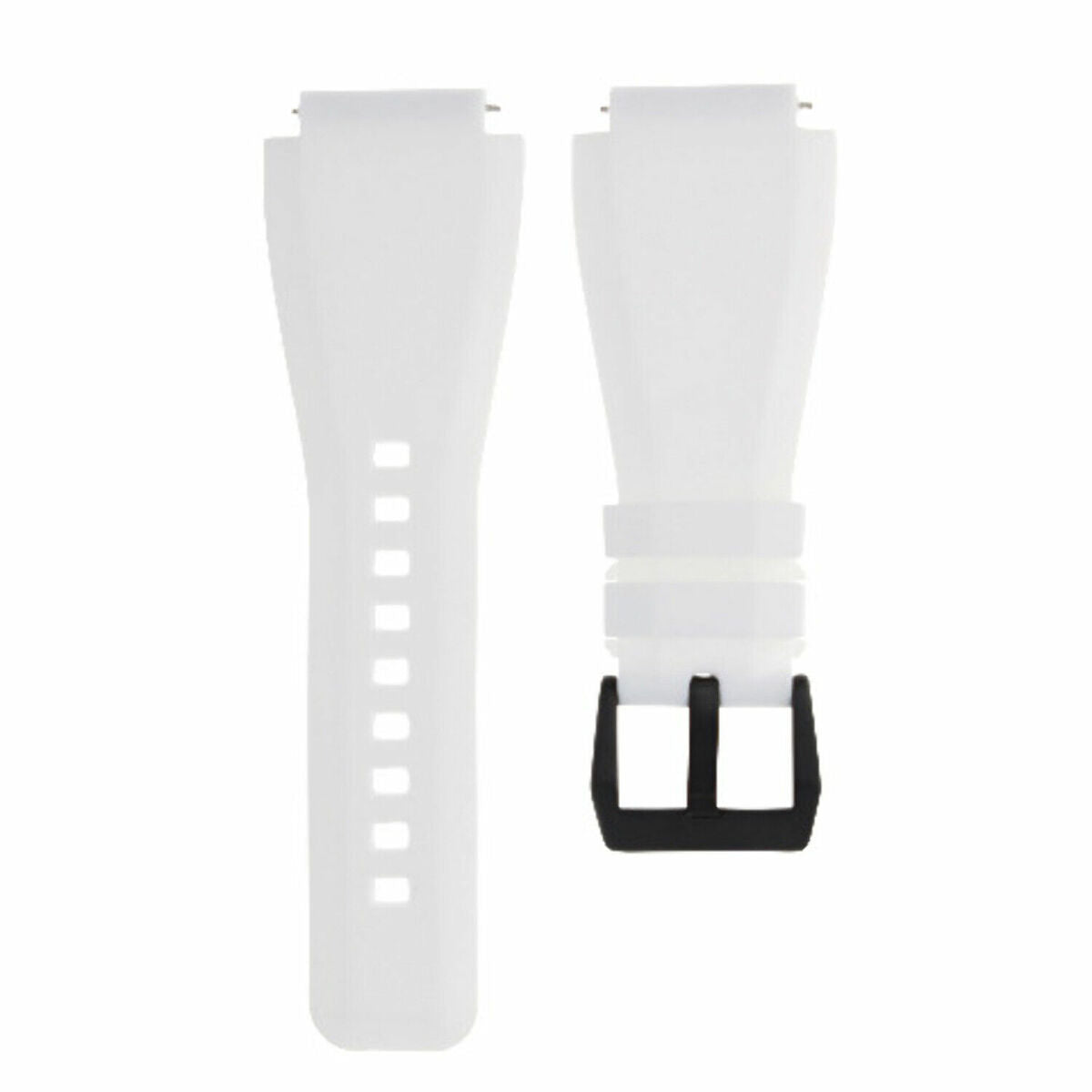 24MM SILICONE RUBBER WATCH BAND STRAP FOR BELL & ROSS BR-01-BR-03 + BLACK BUCKLE