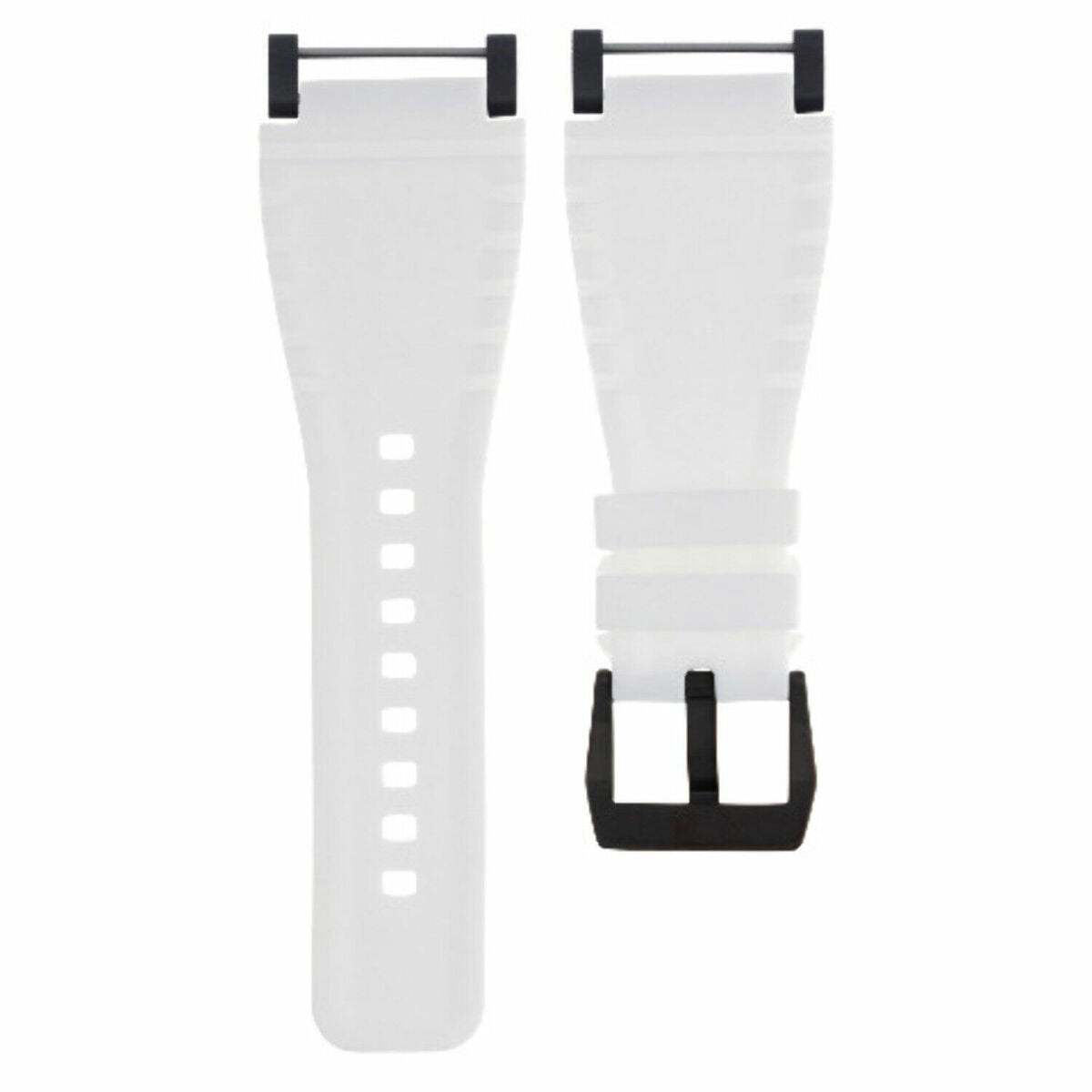 24MM FOR SUUNTO CORE RUBBER SILICONE REPLACEMENT WATCH BAND STRAP + BLACK ADAPTER, White, view 2