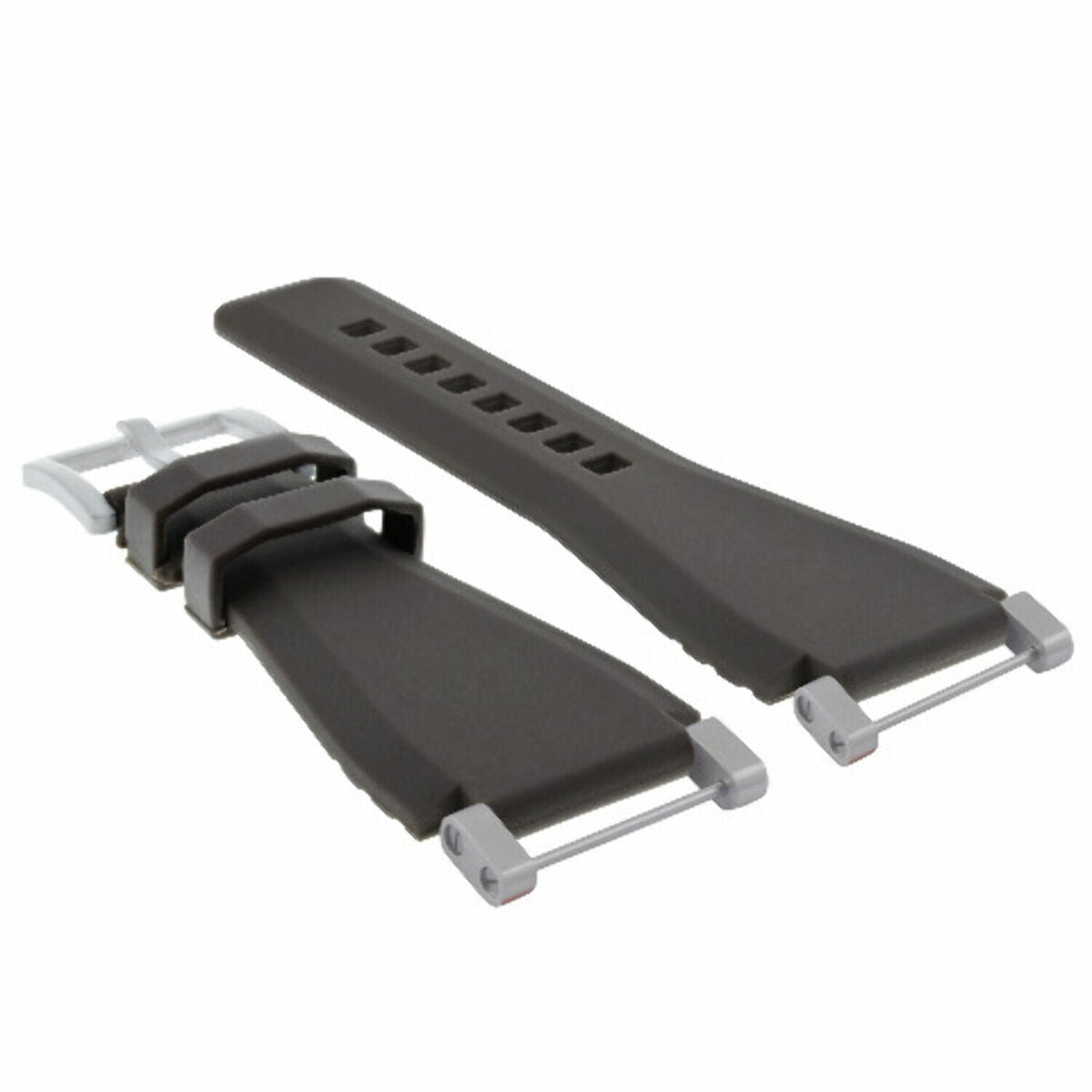 24MM FOR SUUNTO CORE REPLACEMENT SILICONE RUBBER WATCH BAND STRAP + STEEL ADAPTER, Brown, view 3