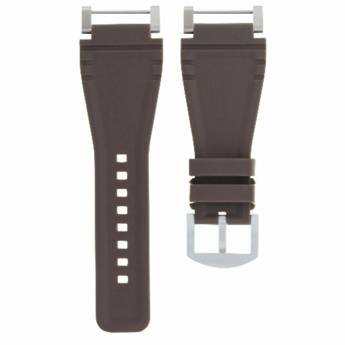 24MM FOR SUUNTO CORE REPLACEMENT SILICONE RUBBER WATCH BAND STRAP + STEEL ADAPTER, Brown