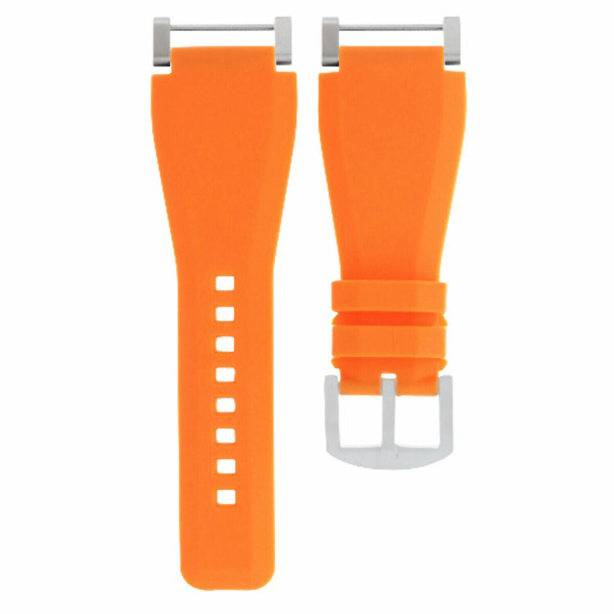 24MM FOR SUUNTO CORE REPLACEMENT SILICONE RUBBER WATCH BAND STRAP + STEEL ADAPTER, Orange