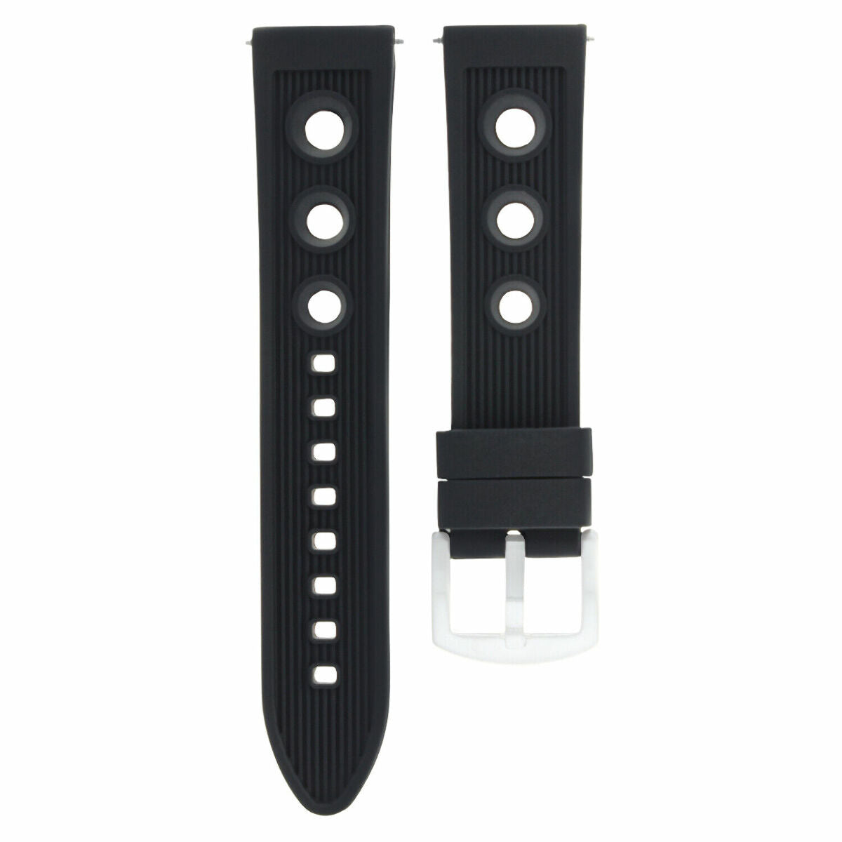 20MM RUBBER DIVER WATCH BAND STRAP FOR BREITLING SUPEROCEAN, PILOT, NAVITIMER, Black, view 2