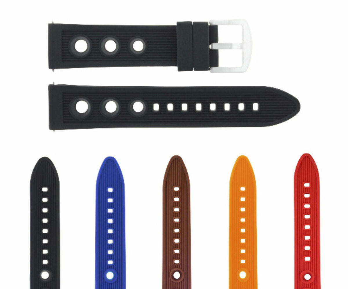 20MM RUBBER DIVER WATCH BAND STRAP FOR BREITLING SUPEROCEAN, PILOT, NAVITIMER, Black
