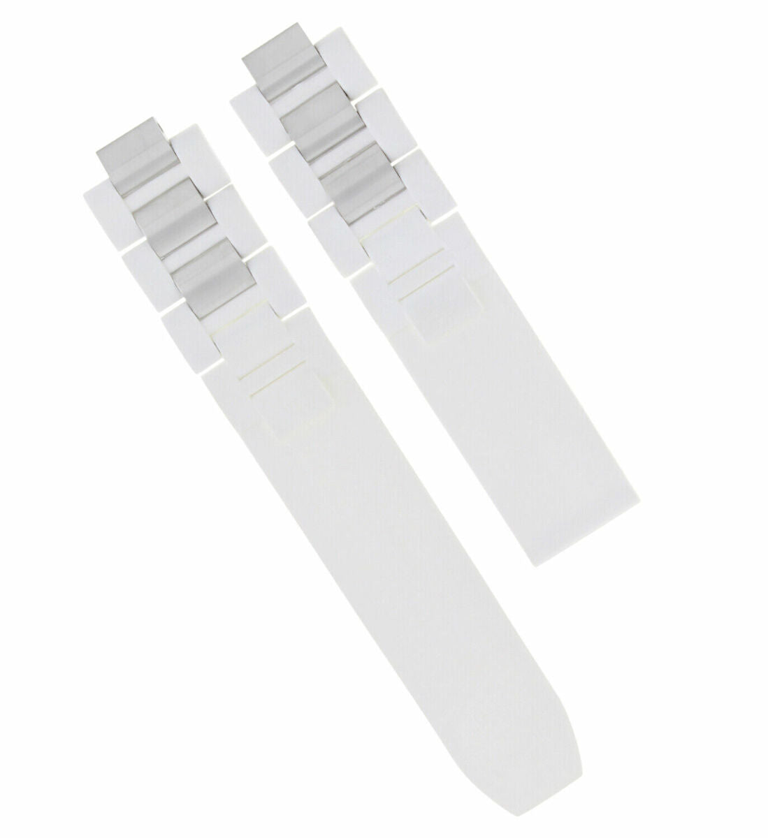 20MM Rubber Strap Band for Cartier Must 21 Chronoscaph 2424, 2427 2824 Autoscaph, front view