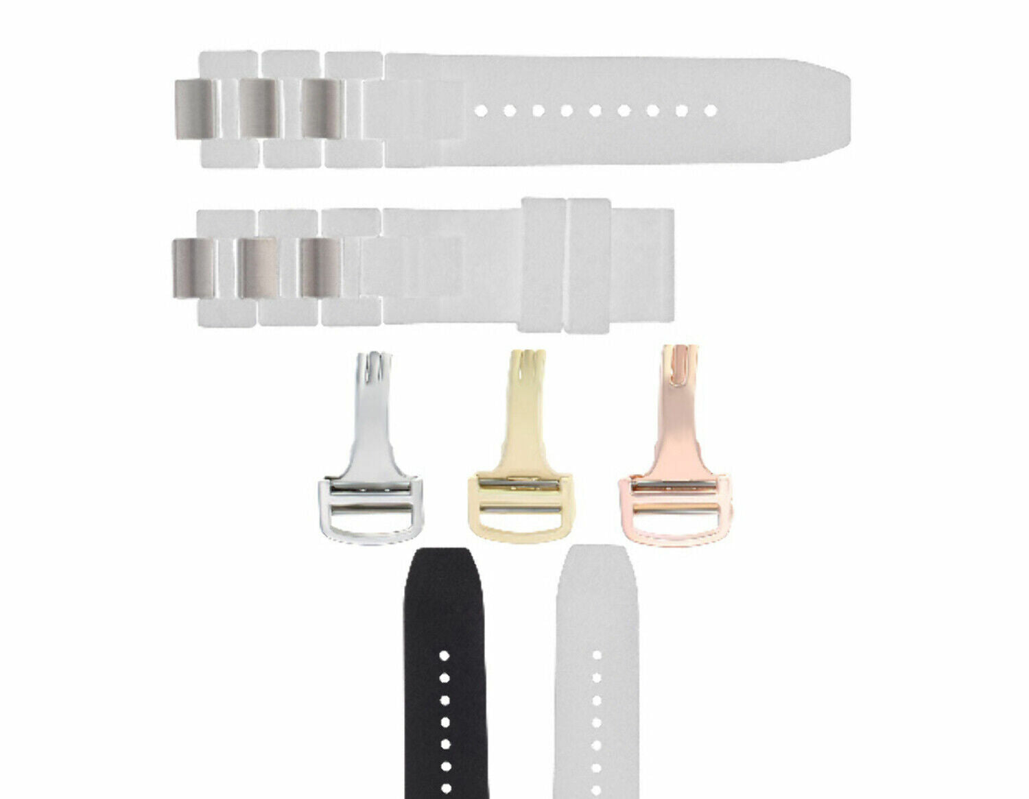 20MM RUBBER STRAP BAND FOR CARTIER MUST 21 CHRONOSCAPH 2424, 2427 2824 AUTOSCAPH