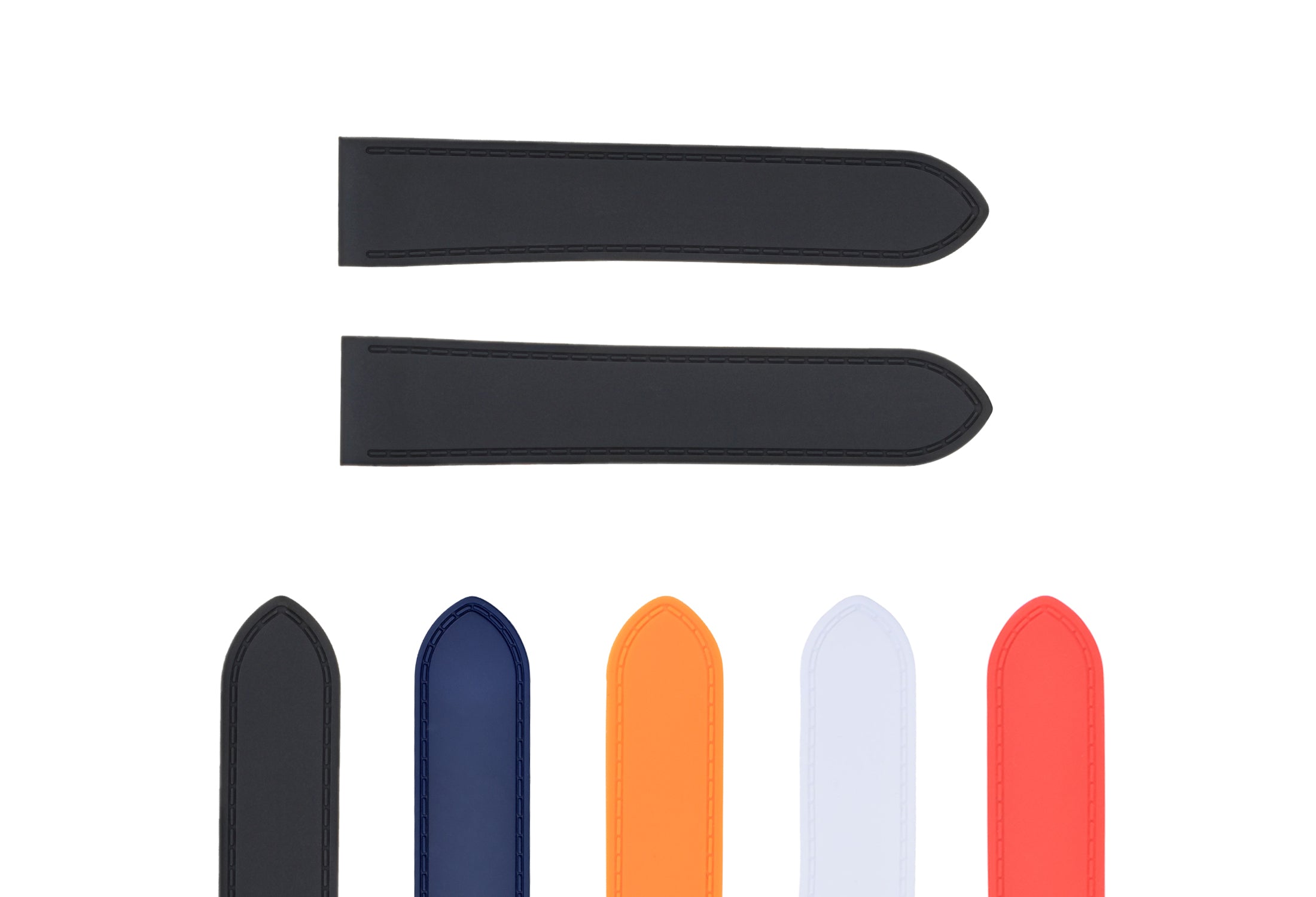 23-24.5MM PU RUBBER STRAP DIVER  BAND FOR CARTIER SANTOS 100 XL CHRONO WATCH