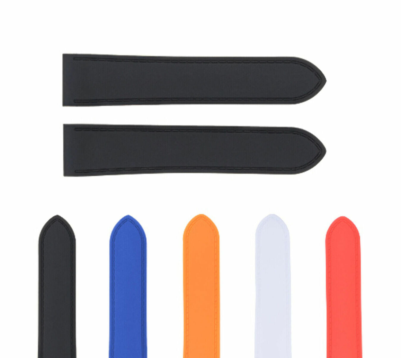 23-24.5MM PU RUBBER STRAP DIVER  BAND FOR CARTIER SANTOS 100 XL CHRONO WATCH