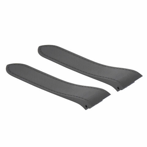 23-24.5MM RUBBER STRAP WATCH BAND FOR CARTIER SANTOS 100 XL + BLACK CLASP  SCREW