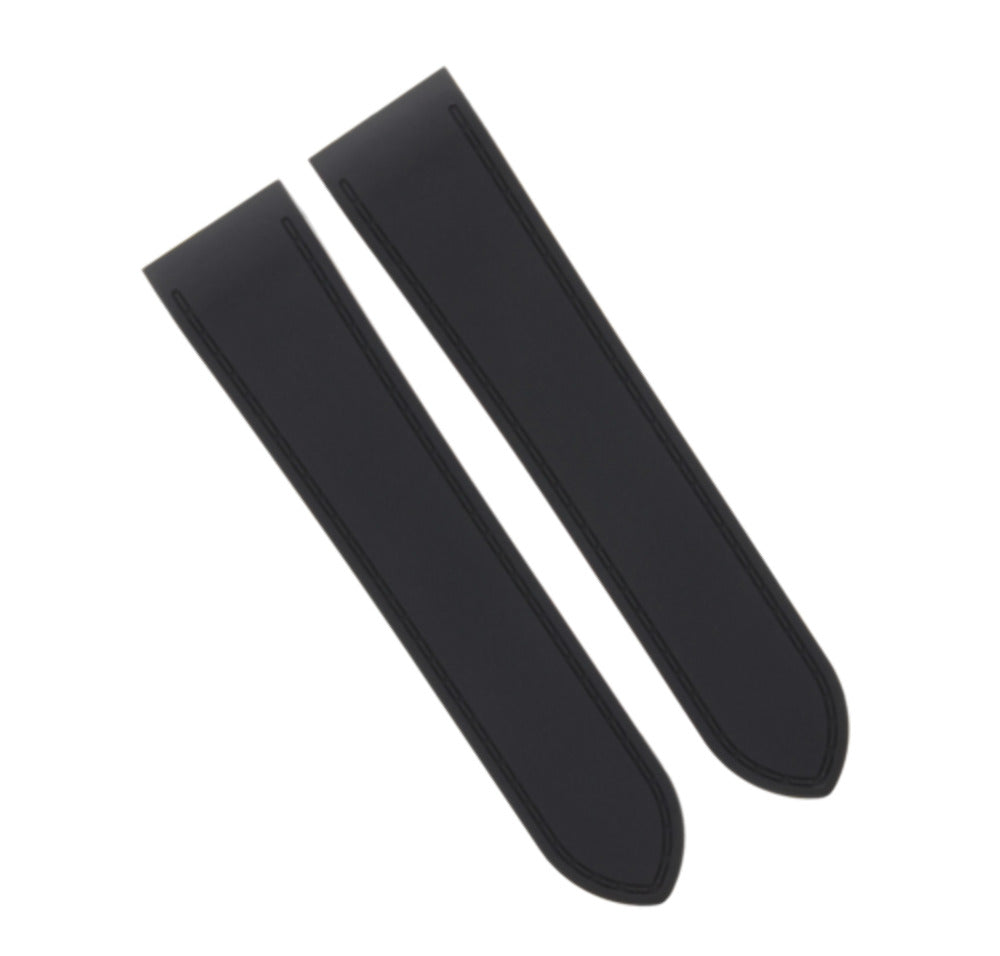 23-24.5MM RUBBER STRAP WATCH BAND FOR CARTIER SANTOS 100 XL + BLACK CLASP  SCREW