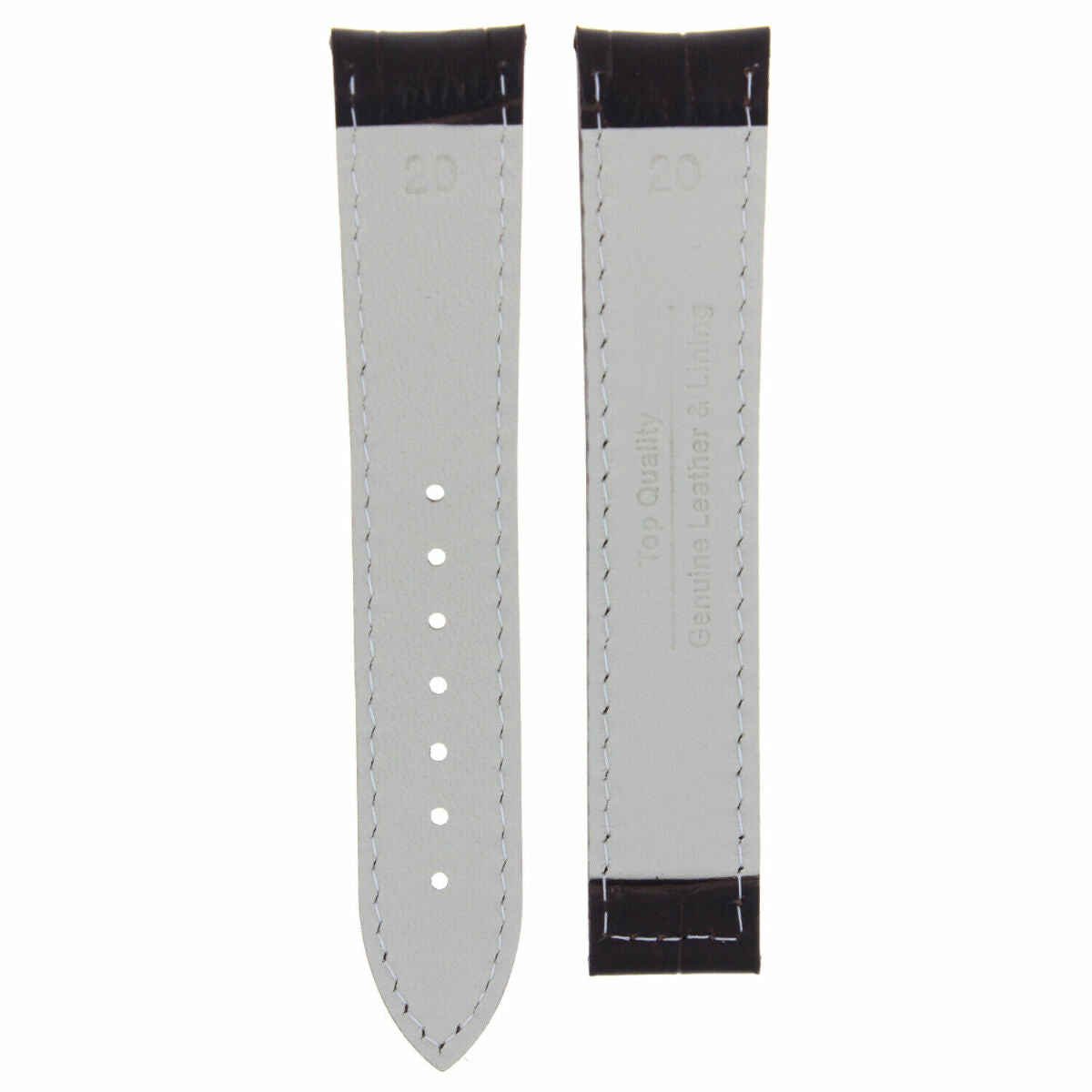18-19-20-22-24MM LEATHER WATCH BAND STRAP FOR OMEGA SEAMASTER PLANET SPEEDMASTER - 20mm, Dark Brown, view 4