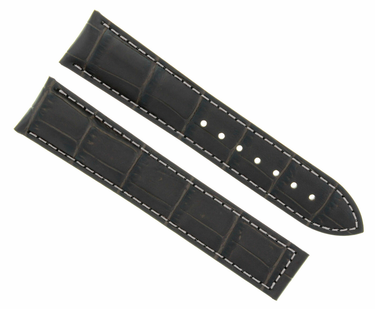 18-19-20-22-24MM LEATHER WATCH BAND STRAP FOR OMEGA SEAMASTER PLANET SPEEDMASTER - 20mm, Dark Brown White Stitching, view 2