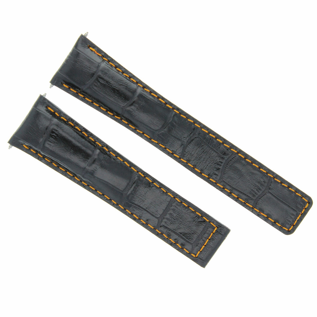 19/16MM-20/16MM LEATHER STRAP BAND UNIVERSAL DEPLOYMENT MATTE STAINLESS STEEL