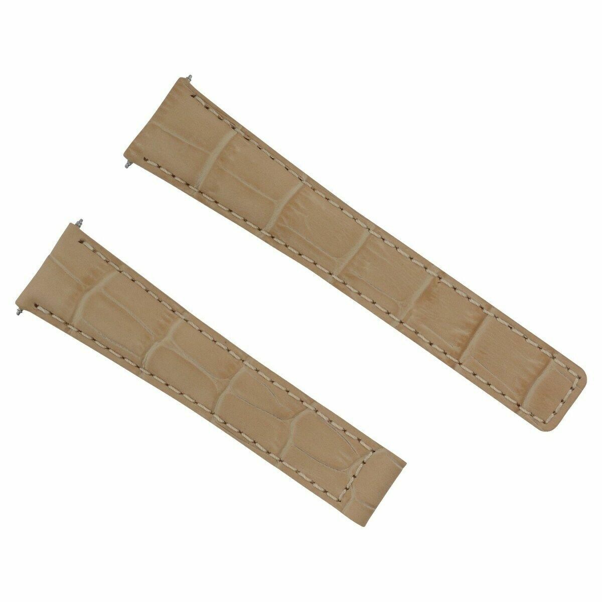 19/16MM-20/16MM LEATHER STRAP BAND UNIVERSAL DEPLOYMENT MATTE STAINLESS STEEL