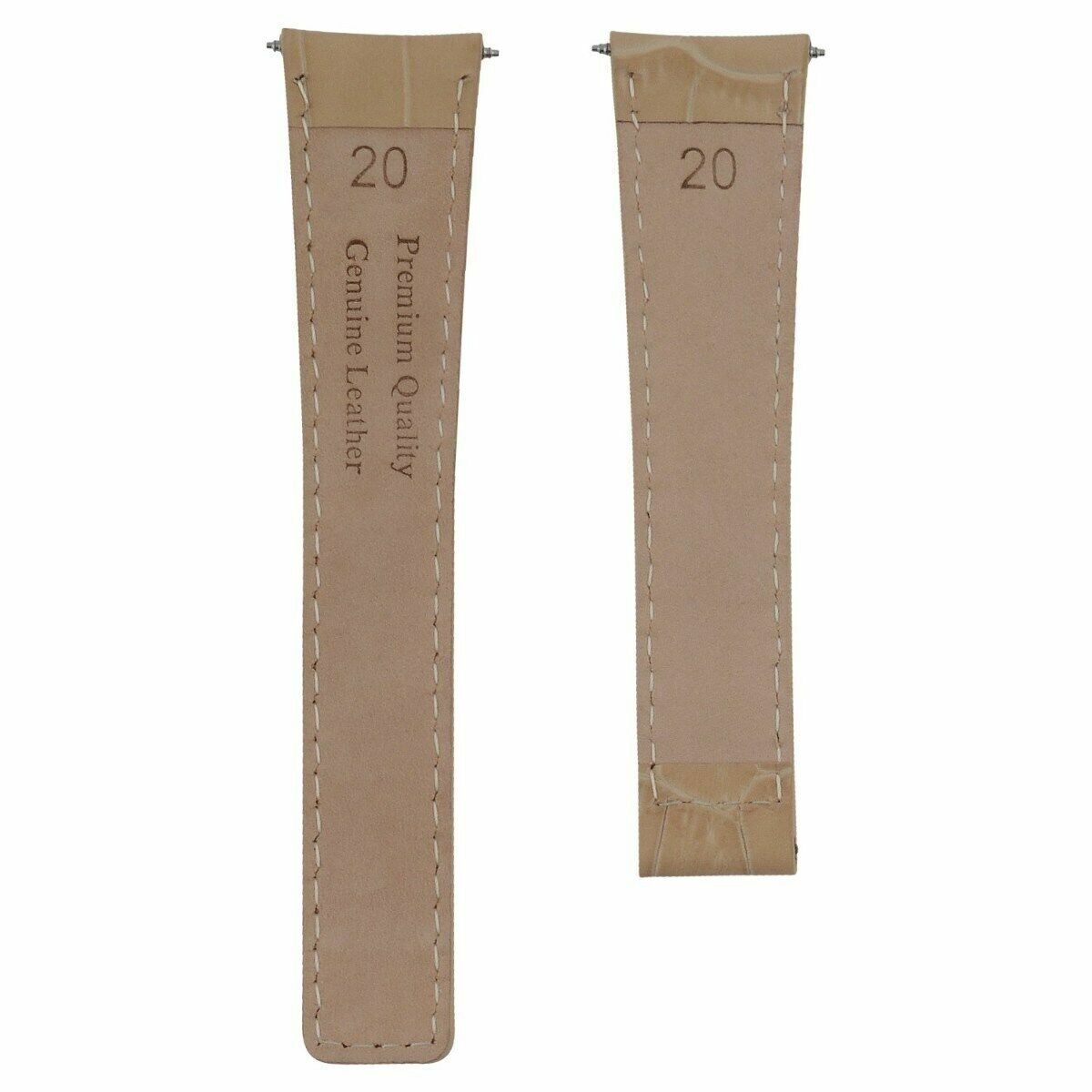 19/16MM-20/16MM LEATHER STRAP BAND FOR TAG HEUER MONZA WR2110 FIT FC5012 -FC5013, Beige, front view