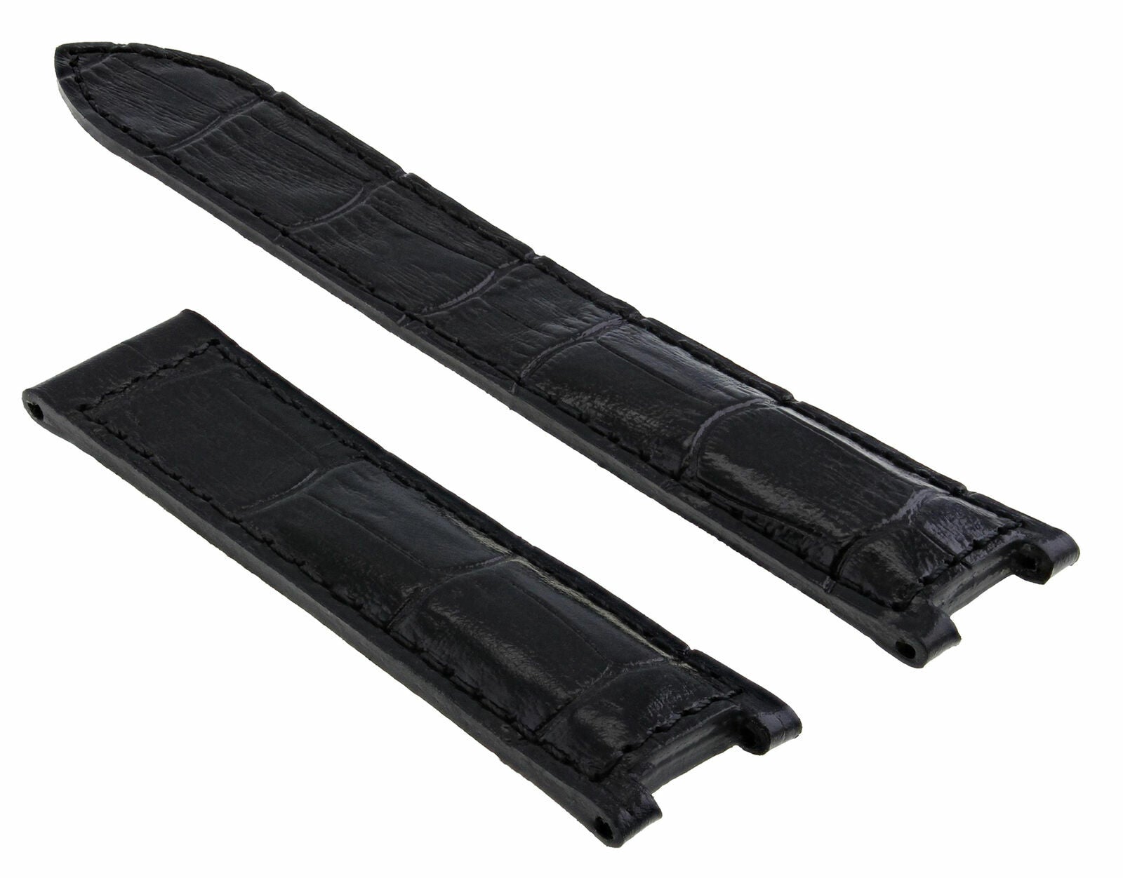 21MM LEATHER WATCH STRAP BAND FOR CARTIER PASHA WATCH 2727,2790,2863,3027 BLACK