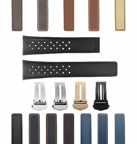 20MM LUG WITH 16MM BUCKLE WIDTH LEATHER WATCH BAND STRAP DEPLOYMENT CLASP