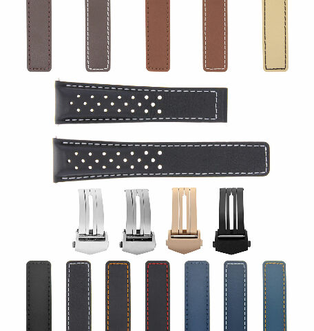 20MM LUG WITH 16MM BUCKLE WIDTH LEATHER WATCH BAND STRAP DEPLOYMENT CLASP