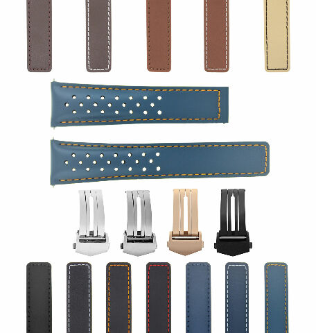 20MM LUG WITH 16MM BUCKLE WIDTH LEATHER WATCH BAND STRAP DEPLOYMENT CLASP