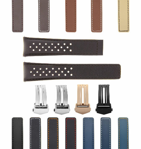 20MM LUG WITH 16MM BUCKLE WIDTH LEATHER WATCH BAND STRAP DEPLOYMENT CLASP