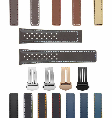 20MM LUG WITH 16MM BUCKLE WIDTH LEATHER WATCH BAND STRAP DEPLOYMENT CLASP