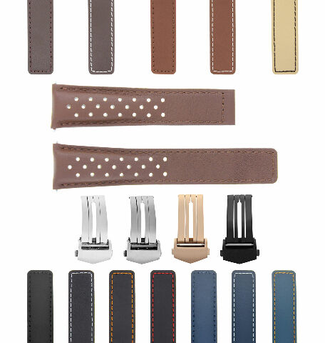 20MM LUG WITH 16MM BUCKLE WIDTH LEATHER WATCH BAND STRAP DEPLOYMENT CLASP