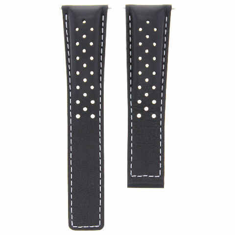 19-20MM LEATHER WATCH BAND STRAP UNIVERSAL MATTE DEPLOYMENT CLASP TWO-PIECE
