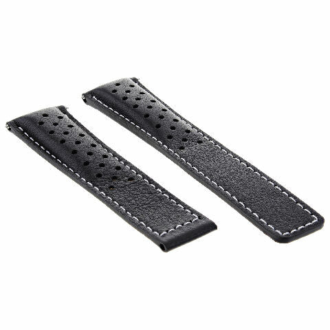 19-20MM LEATHER WATCH BAND STRAP UNIVERSAL MATTE DEPLOYMENT CLASP TWO-PIECE