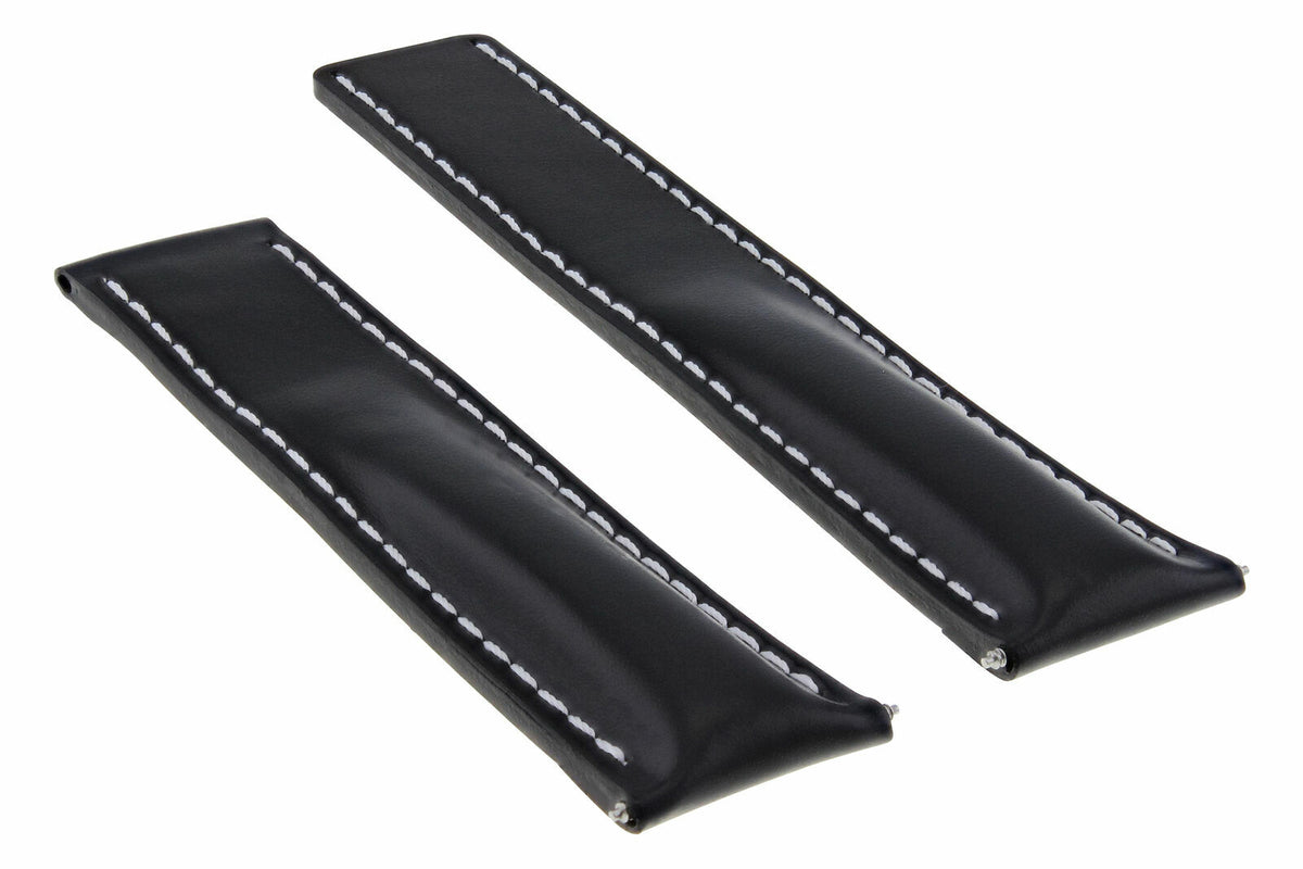 22-24MM Leather Watch Strap Smooth for Breitling Navitimer Bentley Waterproof