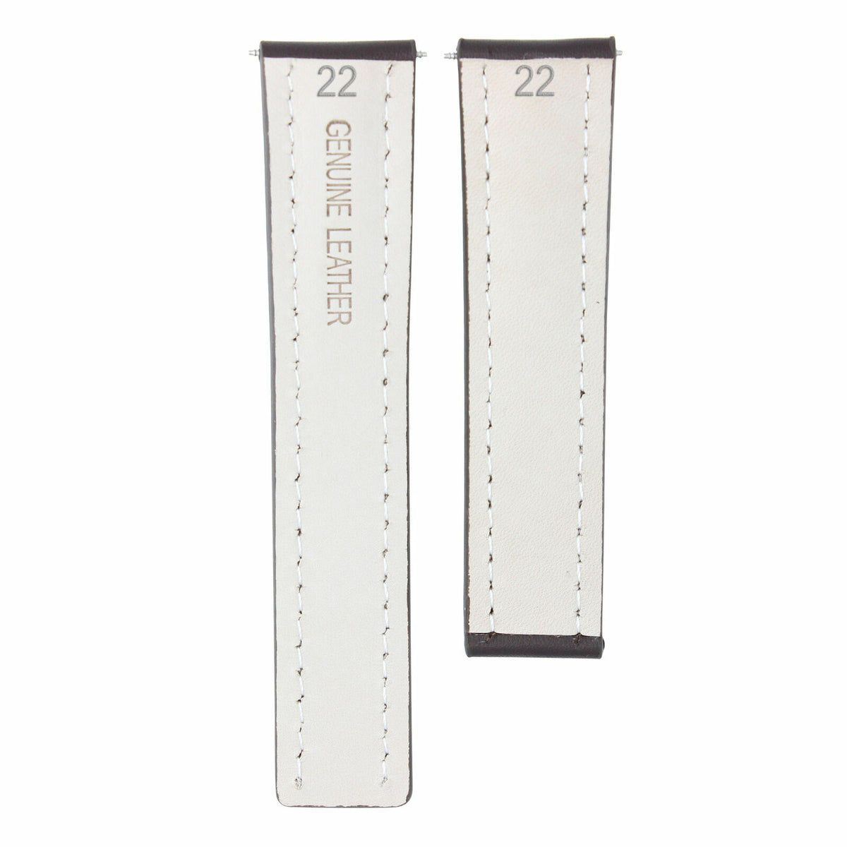 22-24MM Leather Watch Strap Smooth for Breitling Navitimer Bentley Waterproof, underside view