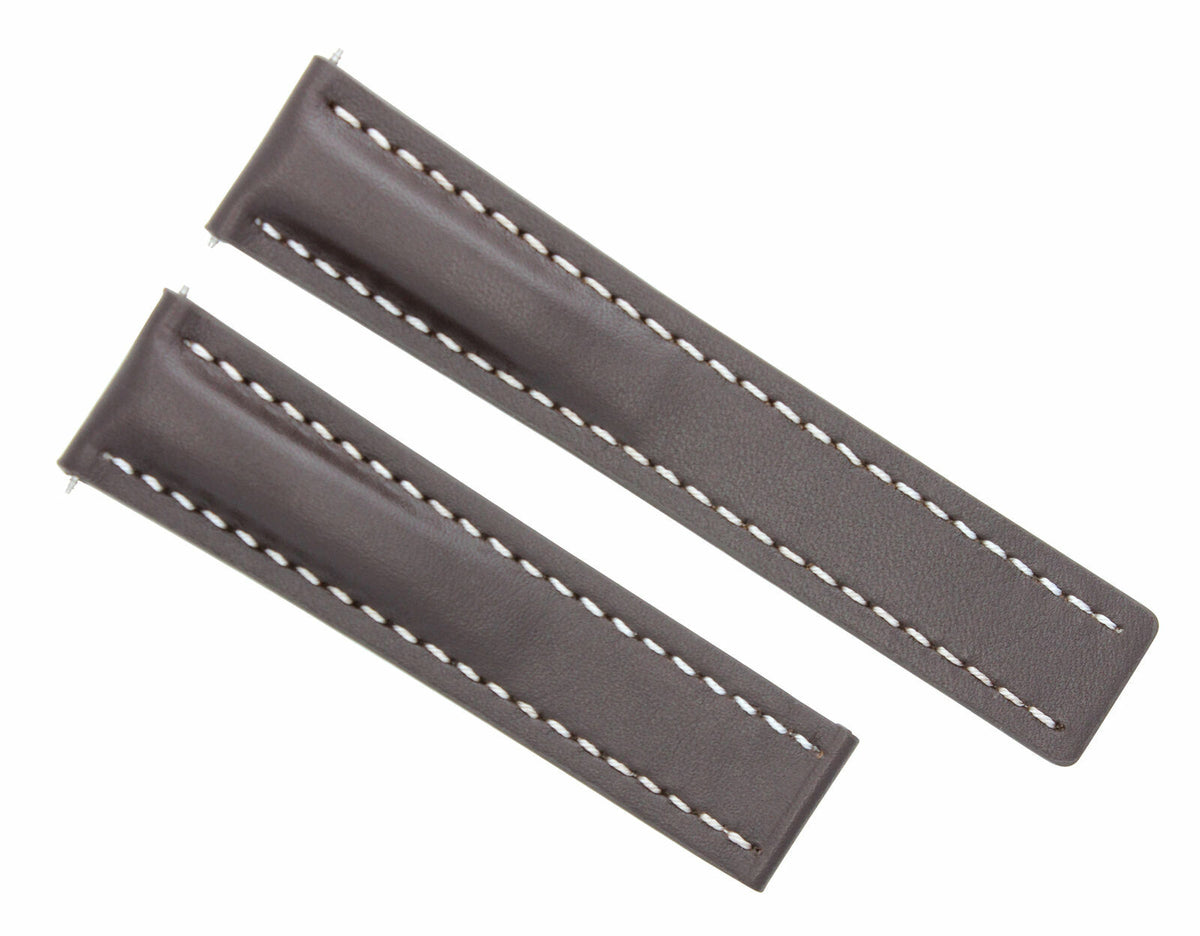 22-24MM Leather Watch Strap Smooth for Breitling Navitimer Bentley Waterproof