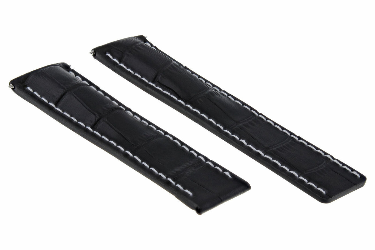 22-24MM Leather Strap Band for Breitling Navitimer Pilot Superocean Bentley Colt, front view