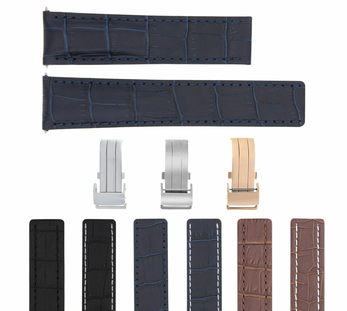 22-24MM Leather Strap Band for Breitling Navitimer Pilot Superocean Bentley Colt