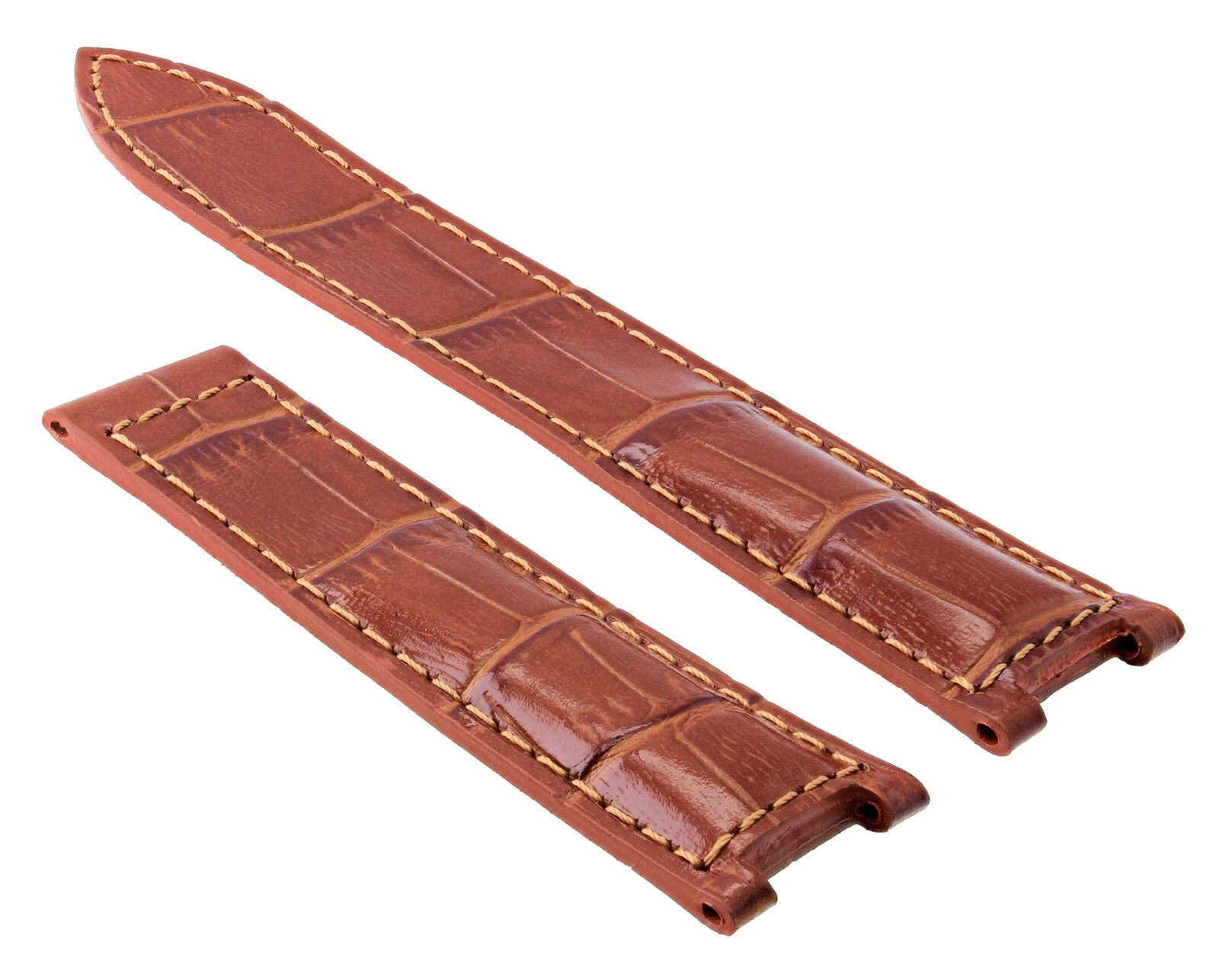 LEATHER WATCH STRAP BAND FOR CARTIER PASHA 2727,2790,2863 CHRONOGRAPH 21MM TAN