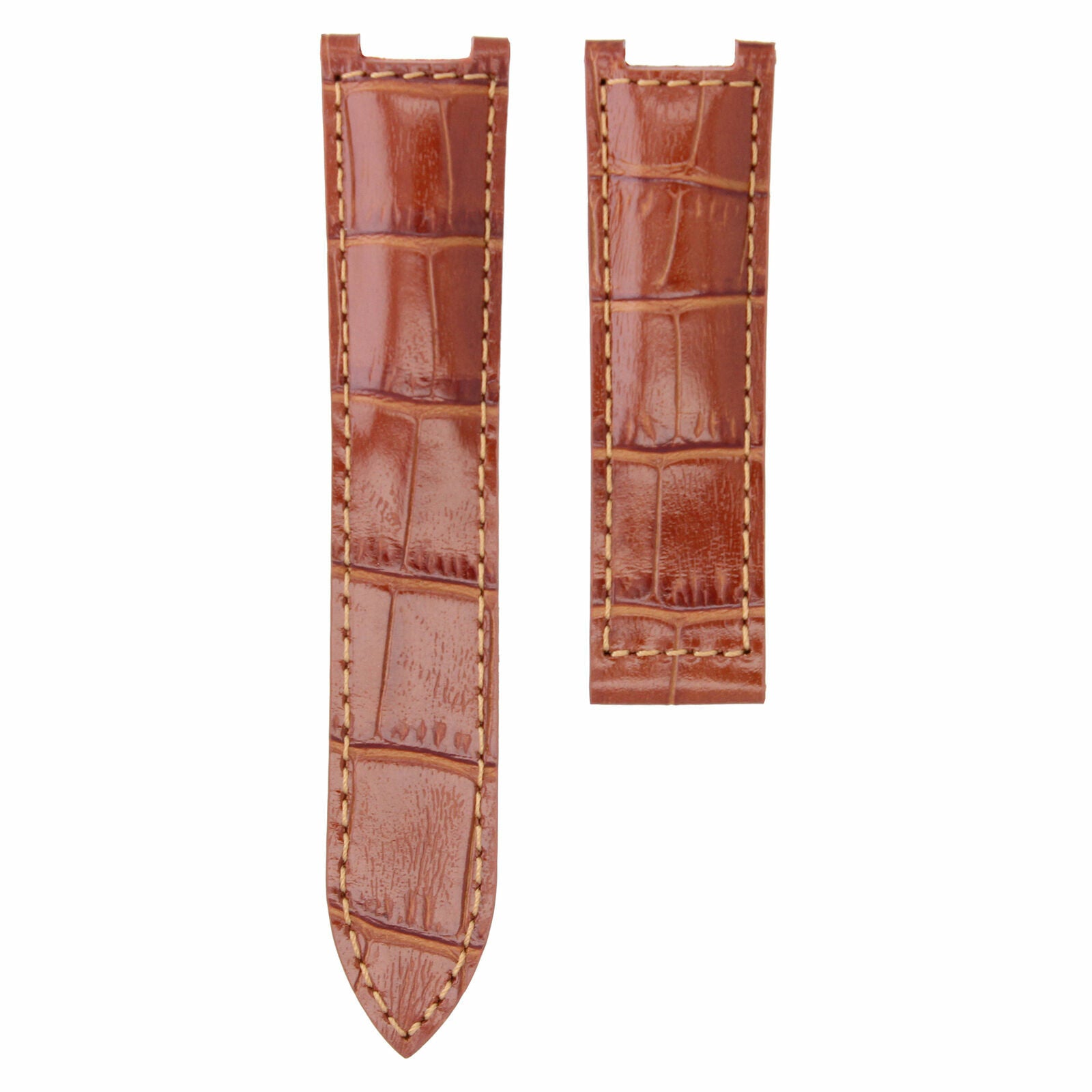 LEATHER WATCH STRAP BAND FOR CARTIER PASHA 2727,2790,2863 CHRONOGRAPH 21MM TAN