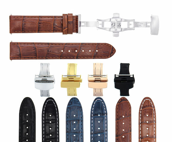 18-19-20-22-24MM LEATHER WATCH BAND STRAP FOR CITIZEN ECO DRIVE DEPLOYMENT CLASP