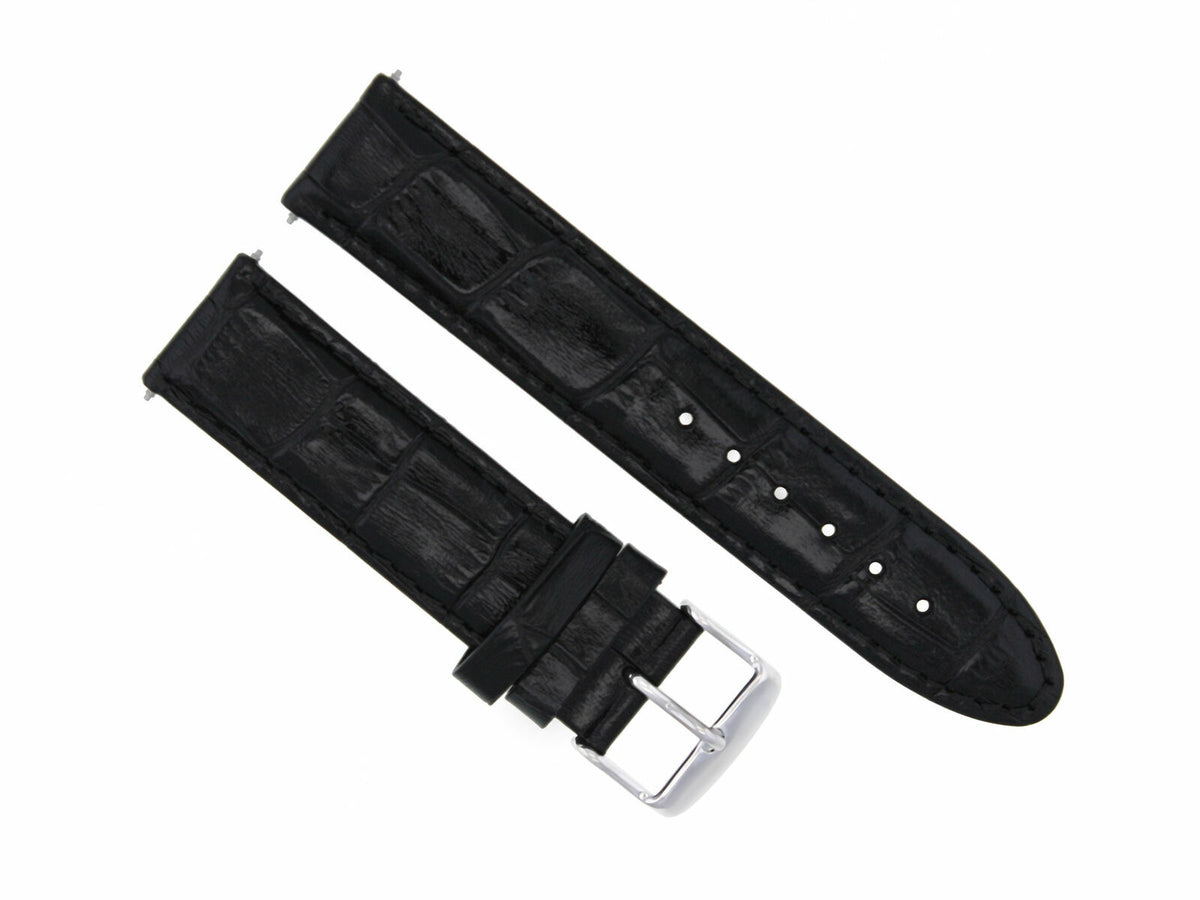 18-19-20-22-24MM LEATHER WATCH STRAP BAND FOR OMEGA SEAMASTER PLANET SPEEDMASTER, Black, view 3