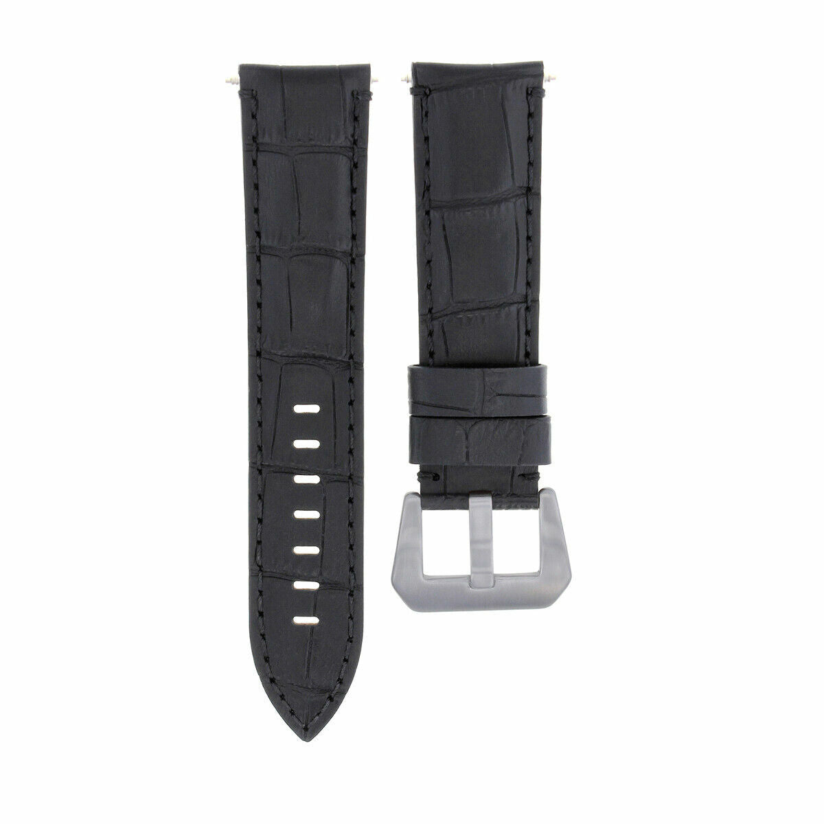 22MM 24MM REPLACEMENT LEATHER WATCH BAND STRAP FOR MONTBLANC TIMEWALKER CHRONO, Black, view 2