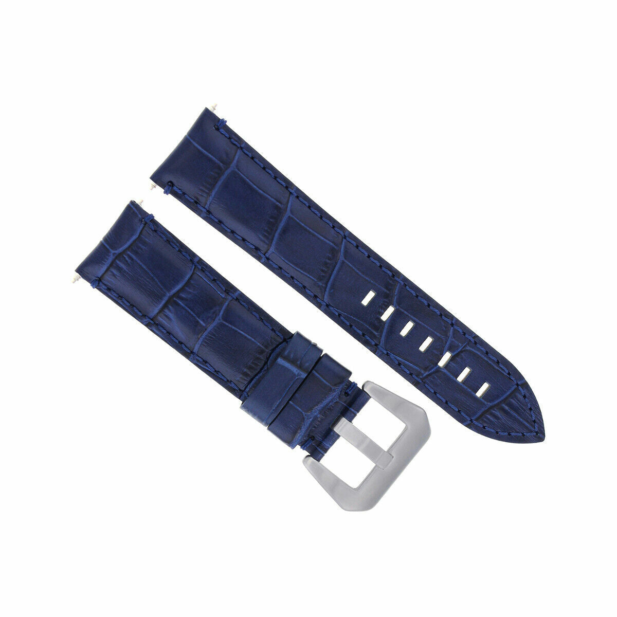 22MM 24MM REPLACEMENT LEATHER WATCH BAND STRAP FOR MONTBLANC TIMEWALKER CHRONO, Blue, view 3