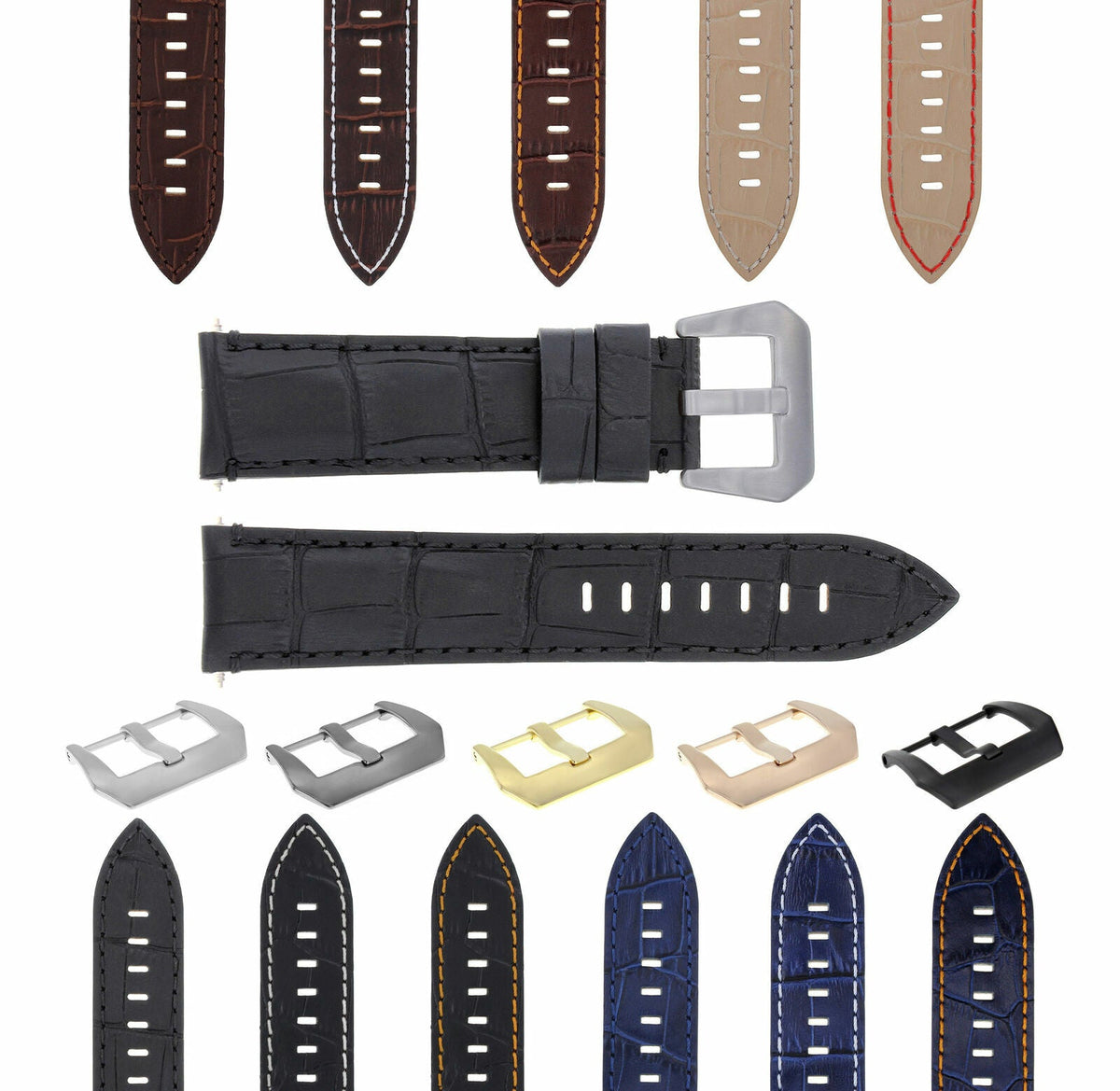 22MM 24MM REPLACEMENT LEATHER WATCH BAND STRAP FOR MONTBLANC TIMEWALKER CHRONO