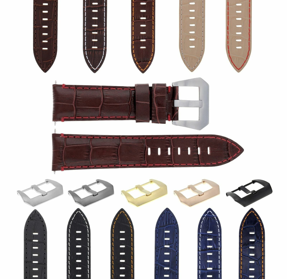 22MM 24MM REPLACEMENT LEATHER WATCH BAND STRAP FOR MONTBLANC TIMEWALKER CHRONO