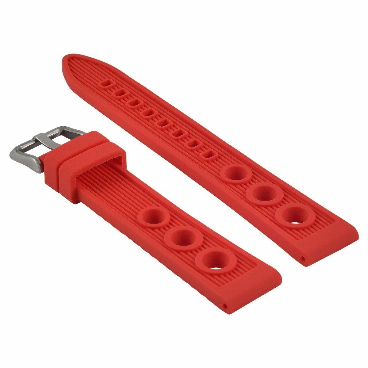 22MM RUBBER DIVER BAND STRAP FOR 45MM OMEGA SEAMASTER PLANET OCEAN WATCH RED