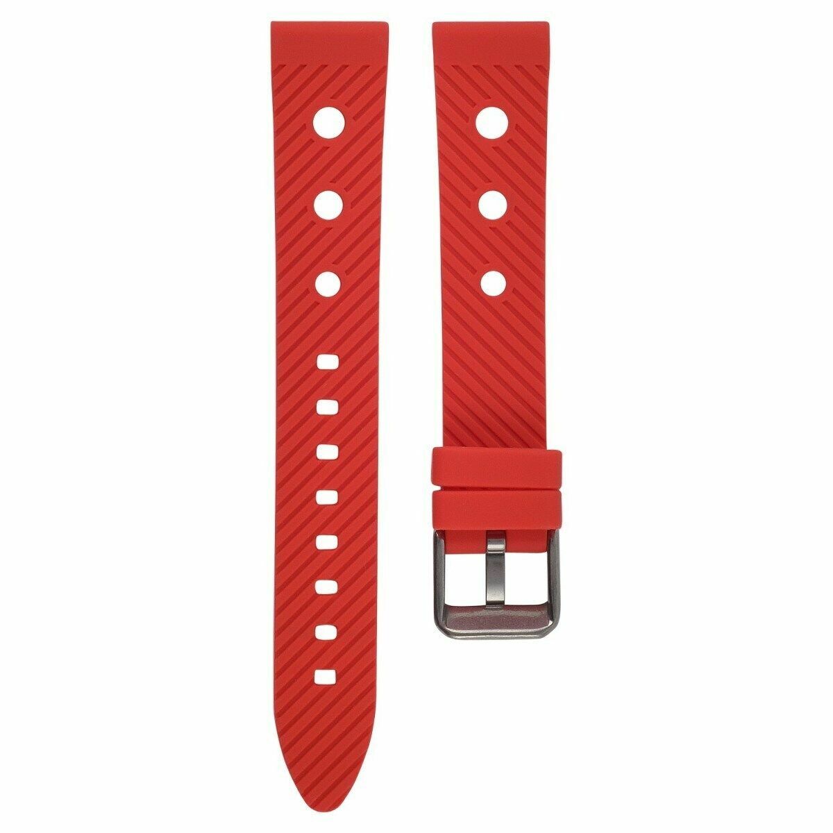 22MM RUBBER DIVER BAND STRAP FOR 45MM OMEGA SEAMASTER PLANET OCEAN WATCH RED