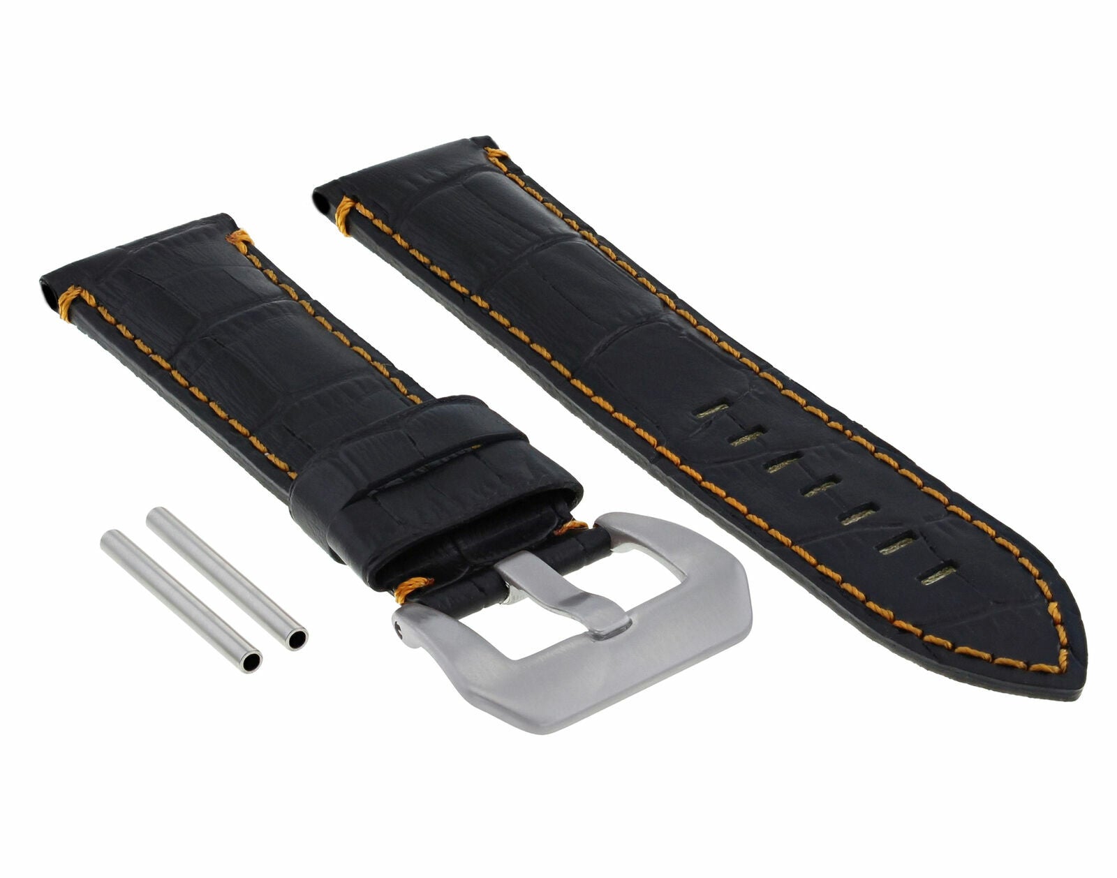 22-24MM LEATHER WATCH BAND STRAP FOR 40-44MM PANERAI MARINA RADIOMIR GMT WATCH - Beige with Red Stitching