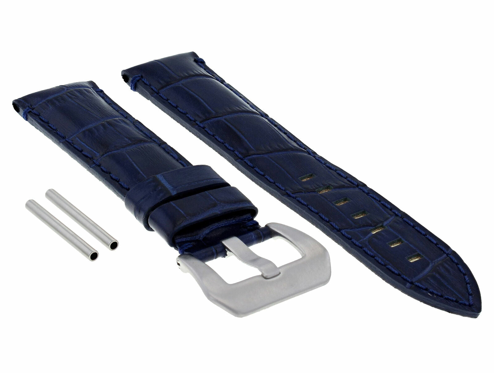 22-24MM LEATHER WATCH BAND STRAP FOR 40-44MM PANERAI MARINA RADIOMIR GMT WATCH - Beige with Red Stitching