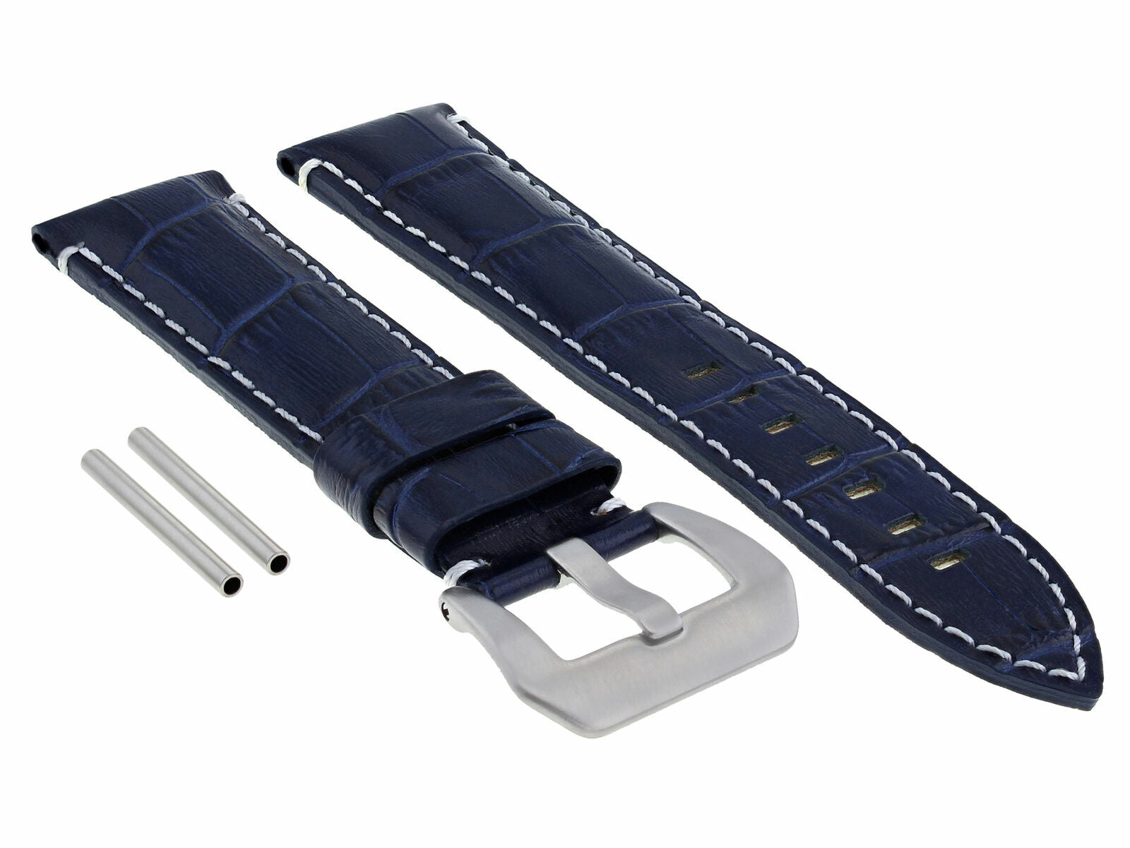 22-24MM LEATHER WATCH BAND STRAP FOR 40-44MM PANERAI MARINA RADIOMIR GMT WATCH - Beige with Red Stitching