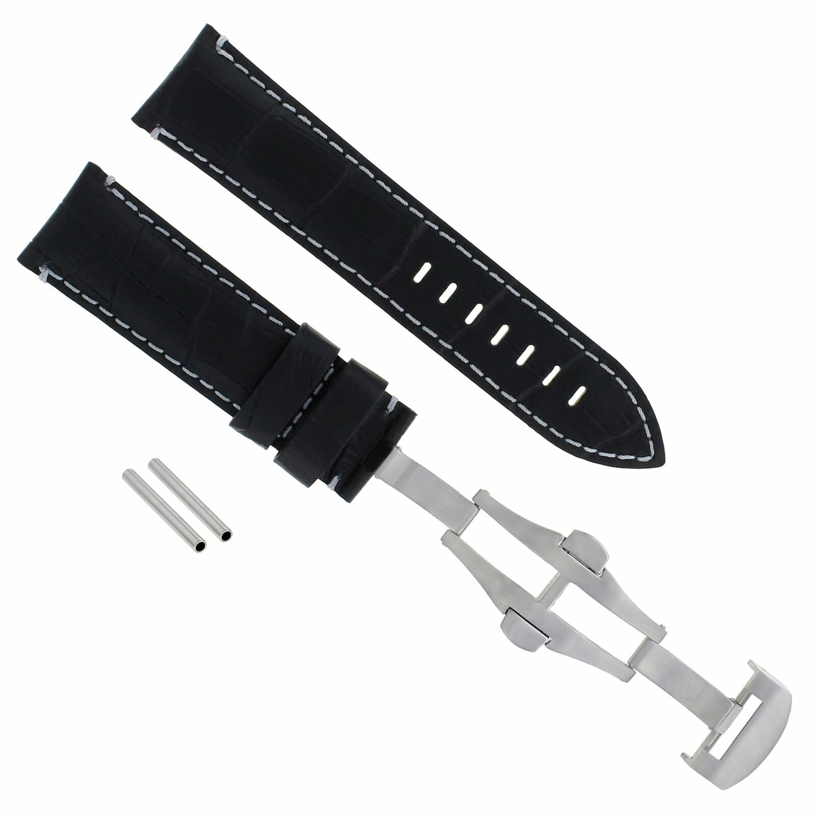 22-24MM LEATHER WATCH BAND STRAP FOR PANERAI MARINA LUMINOR GMT WATCH + CLASP