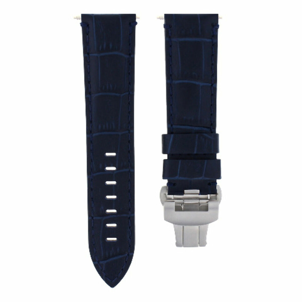 22-24MM LEATHER WATCH BAND STRAP FOR BREITLING NAVITIMER, BENTLEY PILOT WATCH, Blue