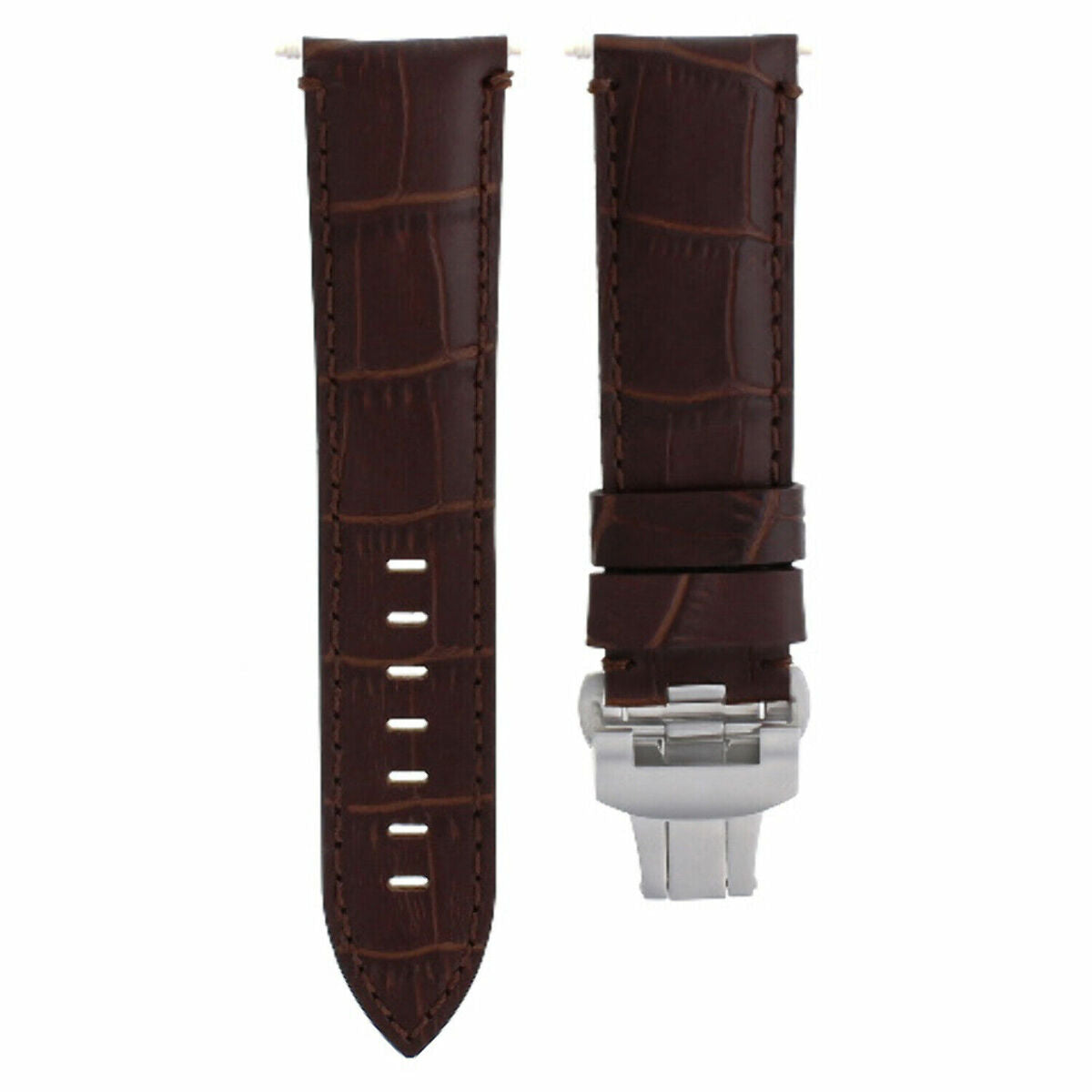 22-24MM LEATHER WATCH BAND STRAP FOR BREITLING NAVITIMER, BENTLEY PILOT WATCH, Brown