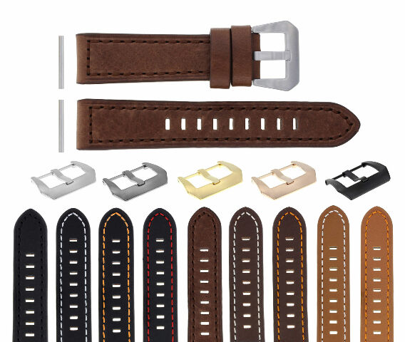 22 -24MM LEATHER WATCH BAND STRAP FOR PAM PANERAI MARINA LUMINOR WATCH LONG