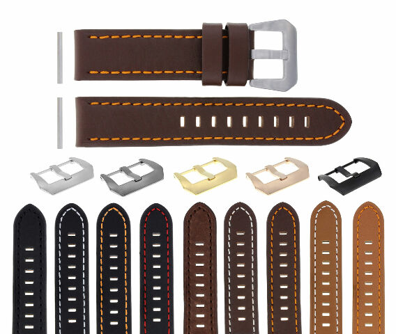 22 -24MM LEATHER WATCH BAND STRAP FOR PAM PANERAI MARINA LUMINOR WATCH LONG